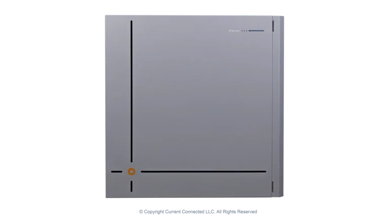 High quality photo of the Pytes V16 Lithium Battery Front View. Photographed by Current Connected