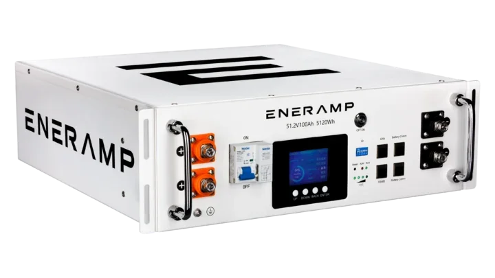 Eneramp - E-03000101 - Endurance 5 - 51.2V 5120Wh Rack Mount Battery - Left Angled View