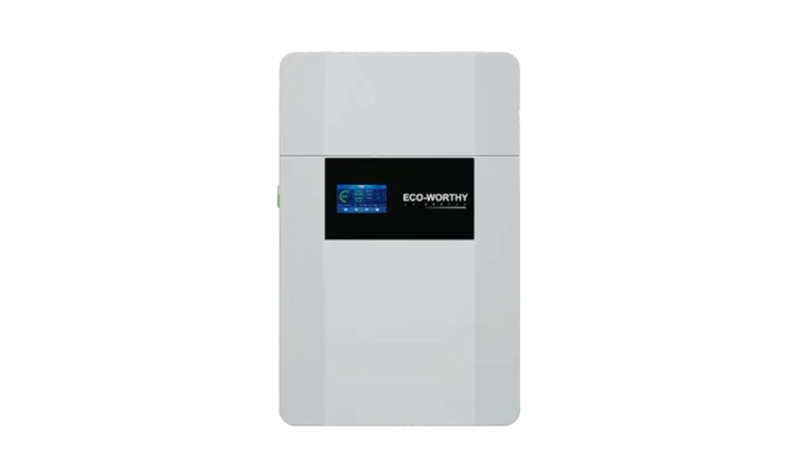 High quality photo of the ECO-WORTHY 48V 100Ah Wall Mount Front View. Photo sourced by Current Connected from ECO-WORTHY.